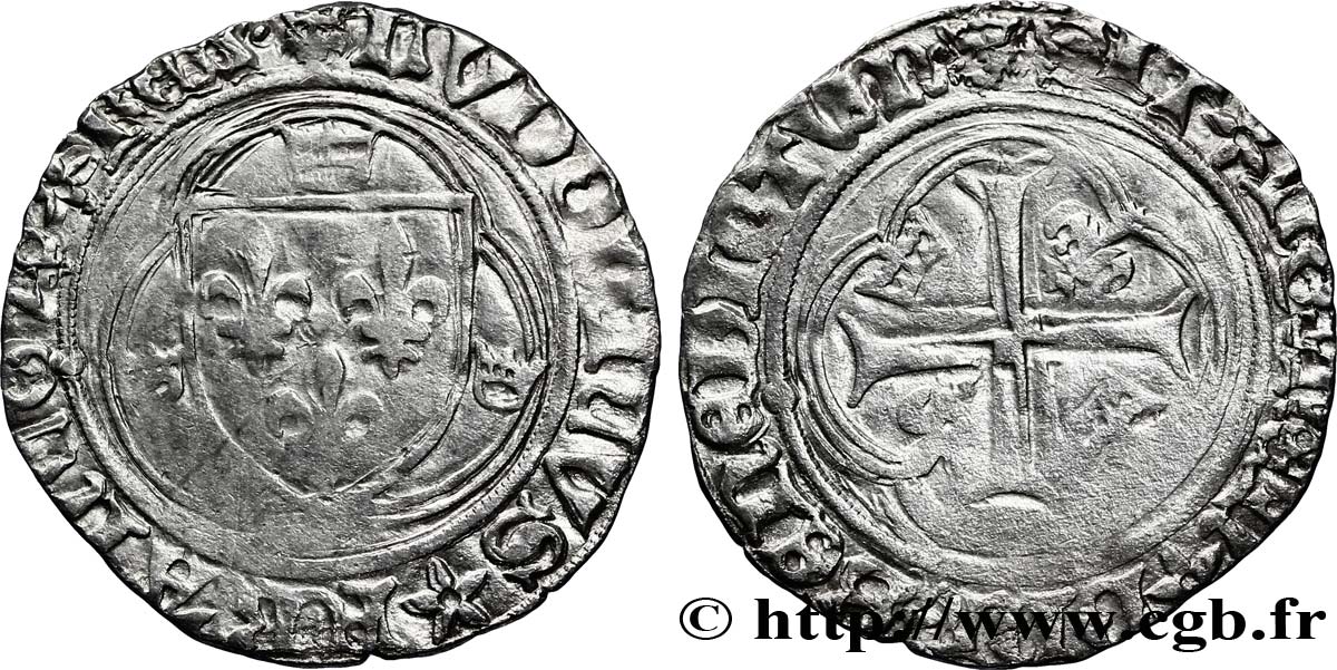 LOUIS XII LE PÈRE DU PEUPLE Douzain ou grand blanc à la couronne n.d. Rouen TB+