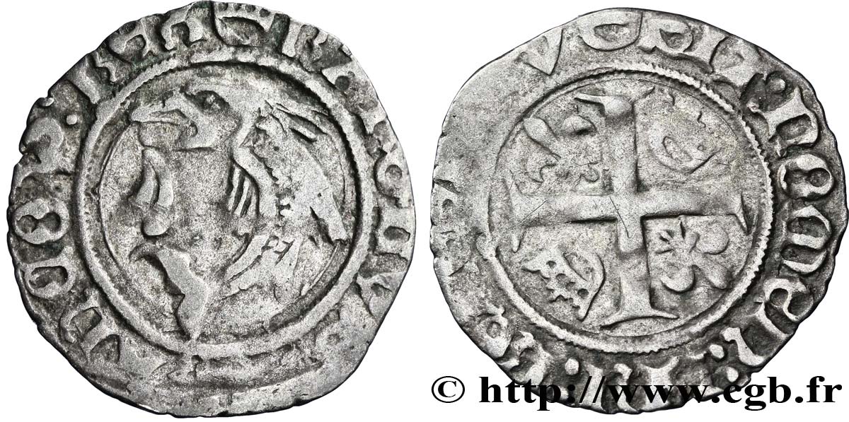 CHARLES VIII Liard au dauphin n.d. Rouen TB+