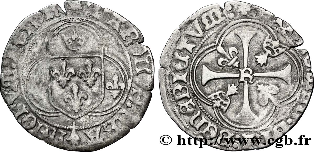 CHARLES VIII Blanc à la couronne de Bretagne n.d. Rennes TB+/TTB