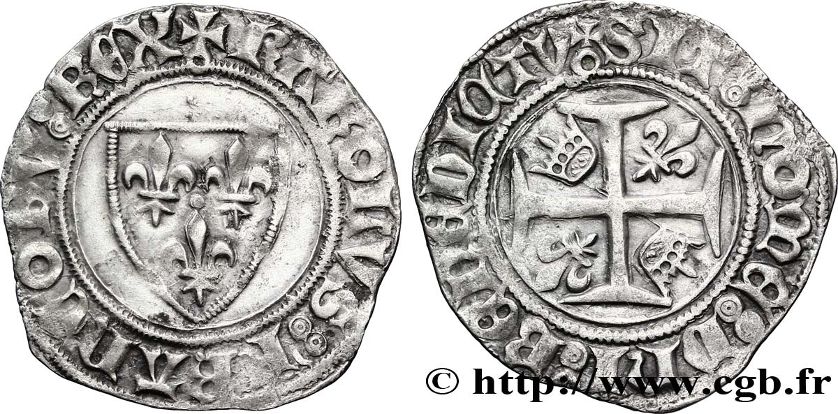 CHARLES VI LE FOU OU LE BIEN AIMÉ Blanc dit &nbsp;guénar&nbsp; n.d. Paris TTB