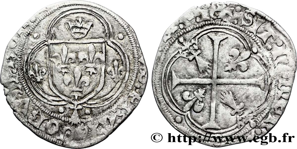 CHARLES VIII Blanc à la couronne de Bretagne n.d. Nantes TB+