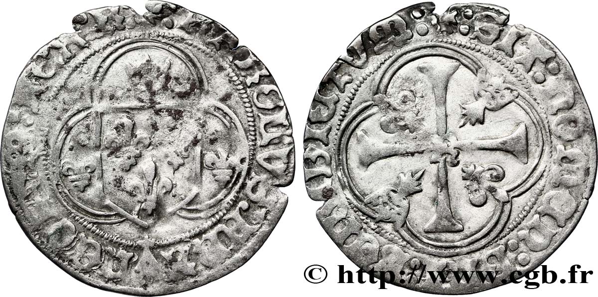 CHARLES VIII Blanc à la couronne de Bretagne n.d. Rennes TB+