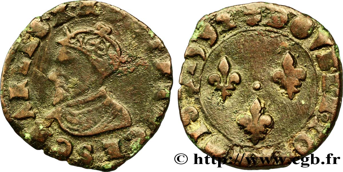 CHARLES X, CARDINAL DE BOURBON Double tournois, type de Troyes 1592 Troyes TB+