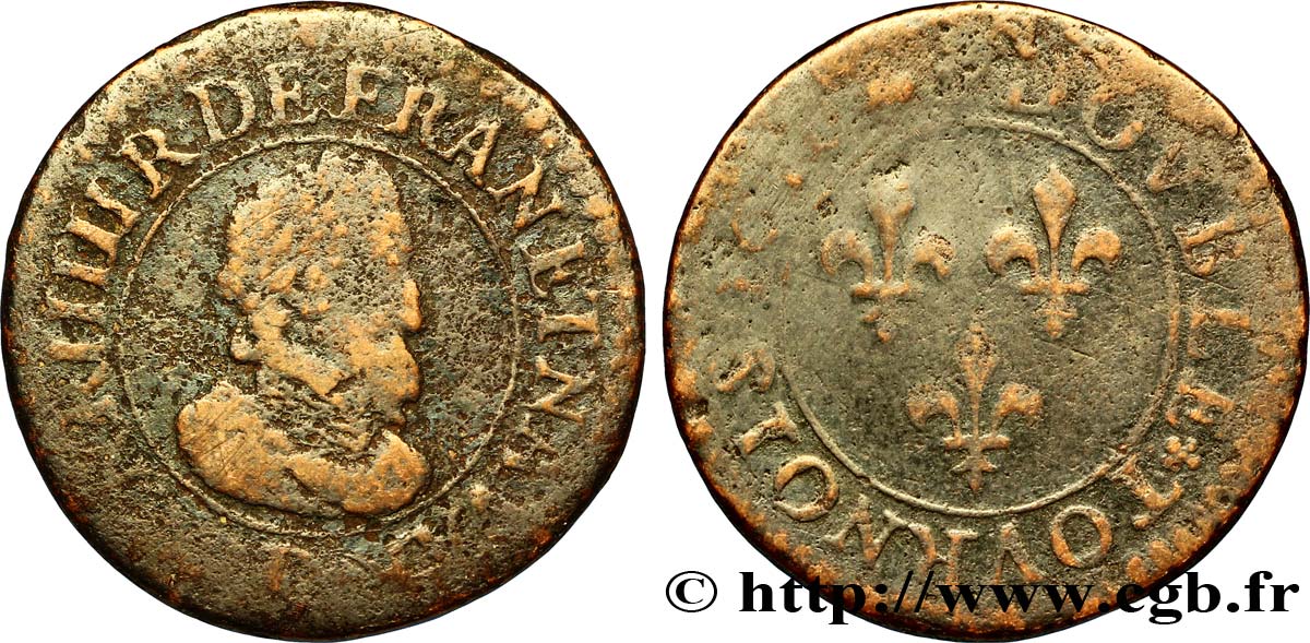 HENRI IV LE GRAND Double tournois 1609 Lyon B