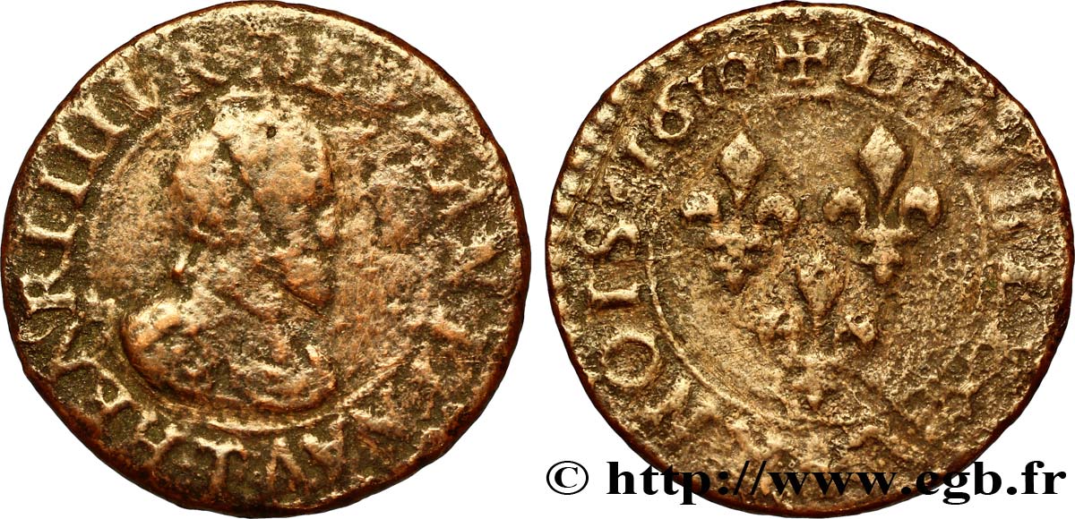 HENRI IV LE GRAND Double tournois 1610 Nantes B+