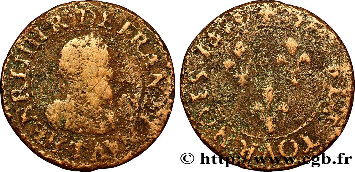 HENRI IV LE GRAND Double tournois 1610 Nantes B