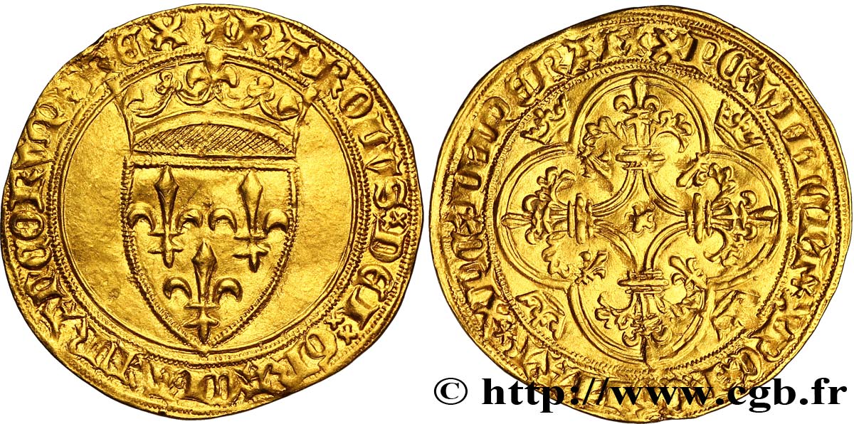 CHARLES VI LE FOU OU LE BIEN AIMÉ Écu d&nbsp;or à la couronne n.d. s.l. TTB