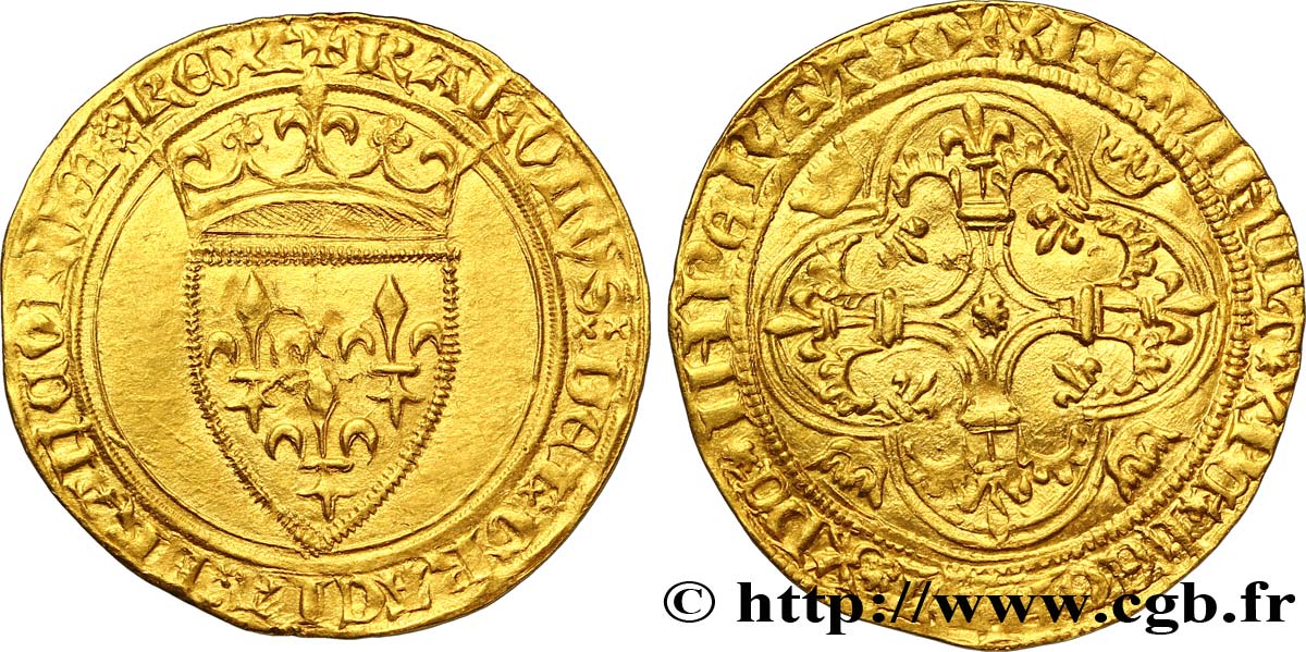 CHARLES VI LE FOU OU LE BIEN AIMÉ Écu d&nbsp;or à la couronne n.d. Tours TTB