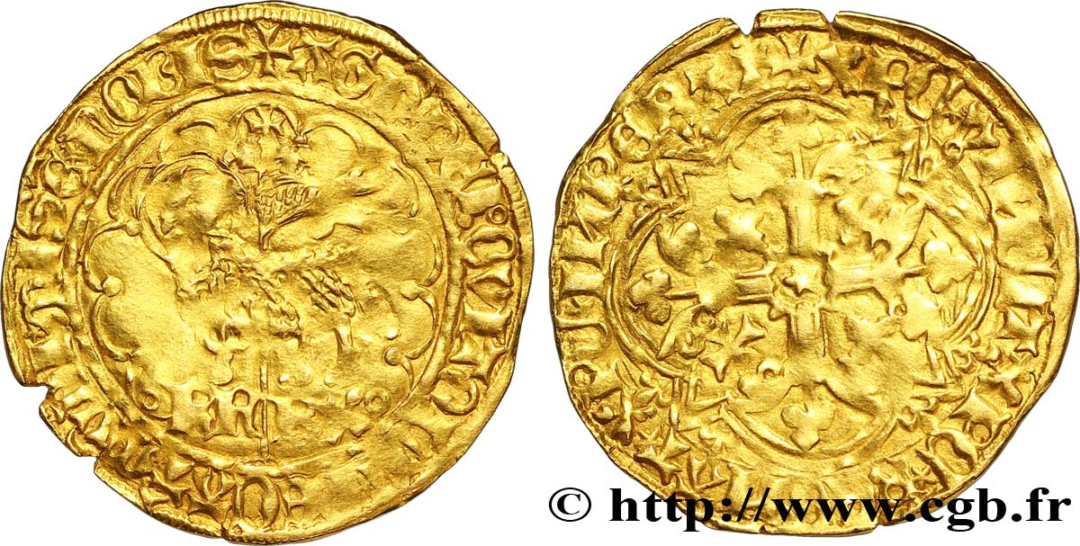 CHARLES VI LE FOU OU LE BIEN AIMÉ Agnel d&nbsp;or n.d. Montpellier TTB