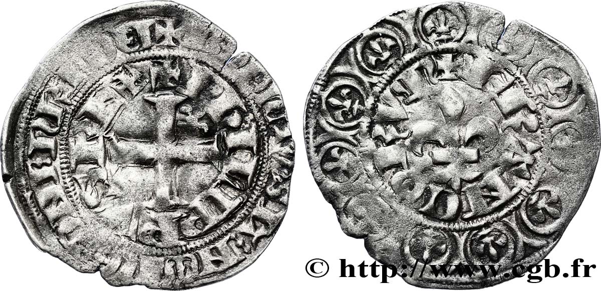 PHILIPPE VI DE VALOIS Gros à la fleur de lis n.d. s.l. TB+