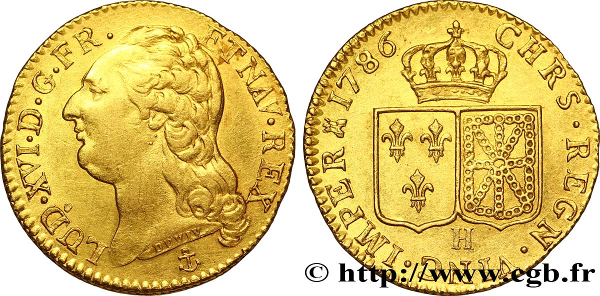 LOUIS XVI Louis d or dit  aux écus accolés  1786 La Rochelle TTB+/SUP