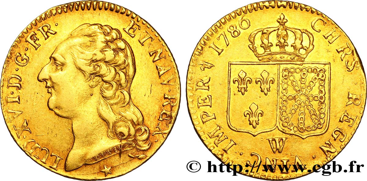 LOUIS XVI Louis d or dit  aux écus accolés  1786 Lille TTB+/SUP