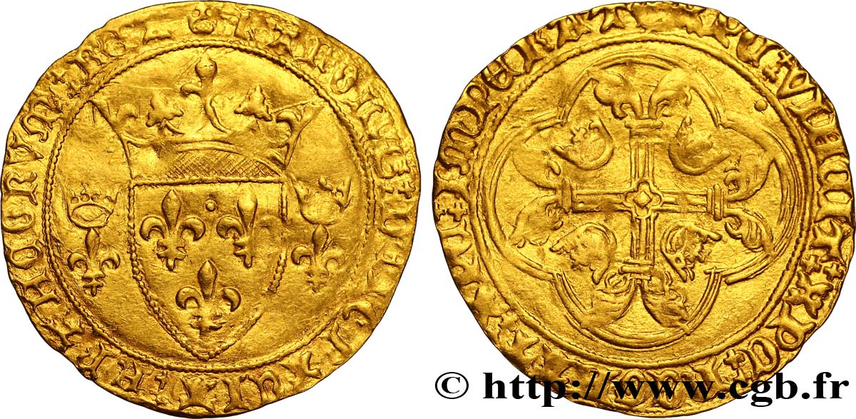 CHARLES VII LE VICTORIEUX Écu d or à la couronne ou écu neuf n.d. Montpellier TTB