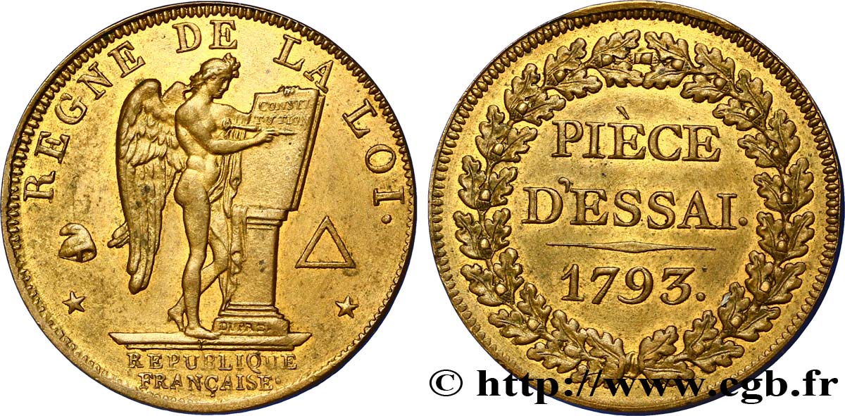 LA CONVENTION Essai pour le type conventionnel, module de 27 mm 1793  SUP