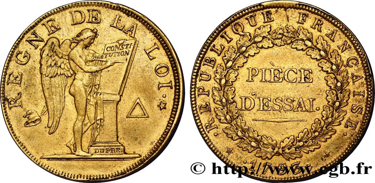 LA CONVENTION Essai pour le type conventionnel, module de 31 mm 1793 Paris TTB+