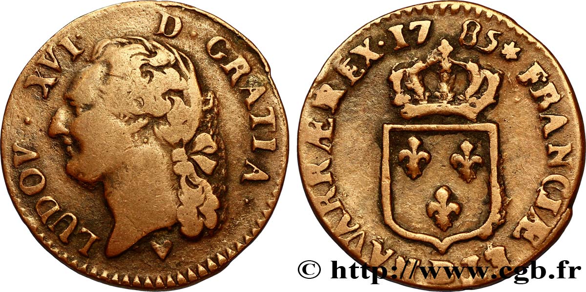 LOUIS XVI Demi-sol dit  à l écu  1785 Strasbourg TB