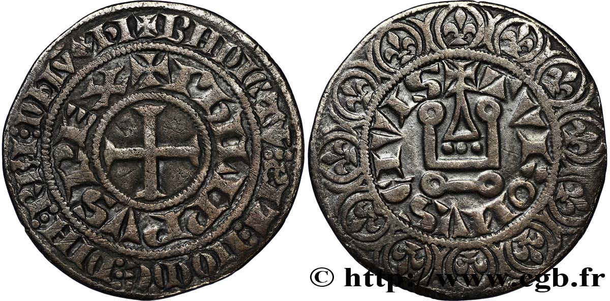 PHILIPPE III LE HARDI ET PHILIPPE IV LE BEL - MONNAYAGE COMMUN (à partir de 1280) Gros tournois à l&nbsp;O rond n.d.  TTB