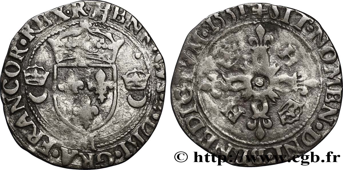 HENRI II Douzain aux croissants 1551 Toulouse TTB