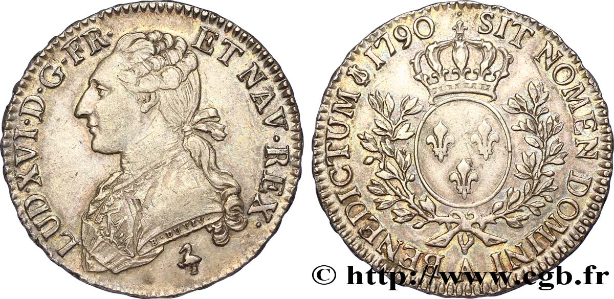LOUIS XVI Demi-écu aux branches d olivier 1790 Paris AU