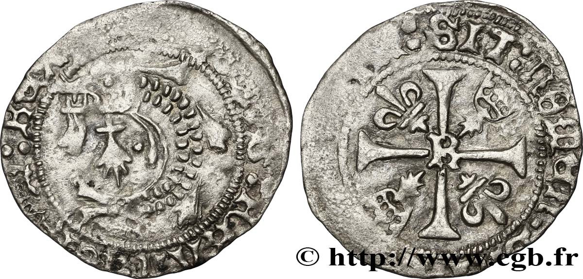 CHARLES VIII Liard au dauphin de Bretagne n.d. Rennes TB+