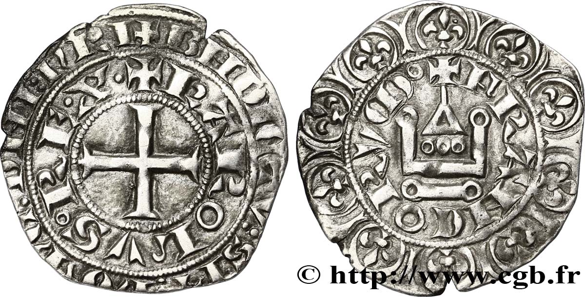 CHARLES IV LE BEL Maille blanche n.d. s.l. TTB