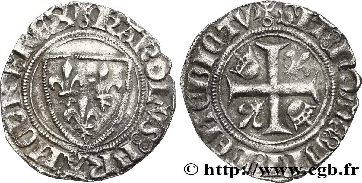 CHARLES VI LE FOU OU LE BIEN AIMÉ Blanc dit &nbsp;guénar&nbsp; n.d. Paris TTB