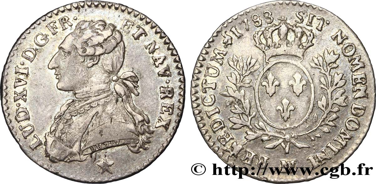 LOUIS XVI Dixième d&nbsp;écu aux branches d&nbsp;olivier 1788 Marseille TTB