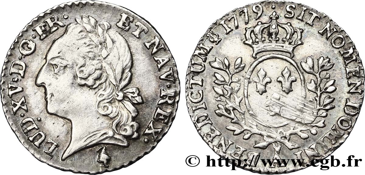 LOUIS XVI Vingtième d&nbsp;écu aux branches d&nbsp;olivier, buste lauré 1779 Paris TTB+