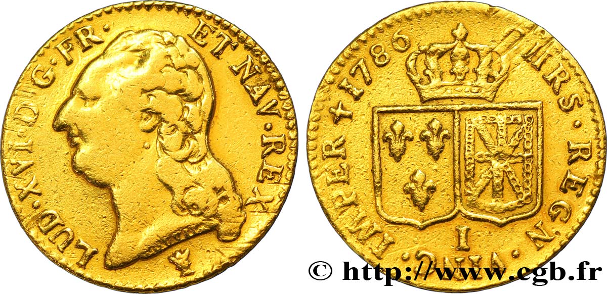 LOUIS XVI Louis d&nbsp;or aux écus accolés 1786 Limoges TB+
