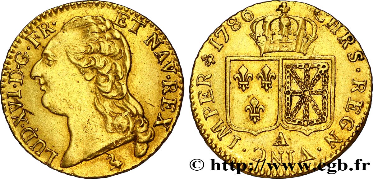LOUIS XVI Louis d&nbsp;or aux écus accolés 1786 Paris TTB