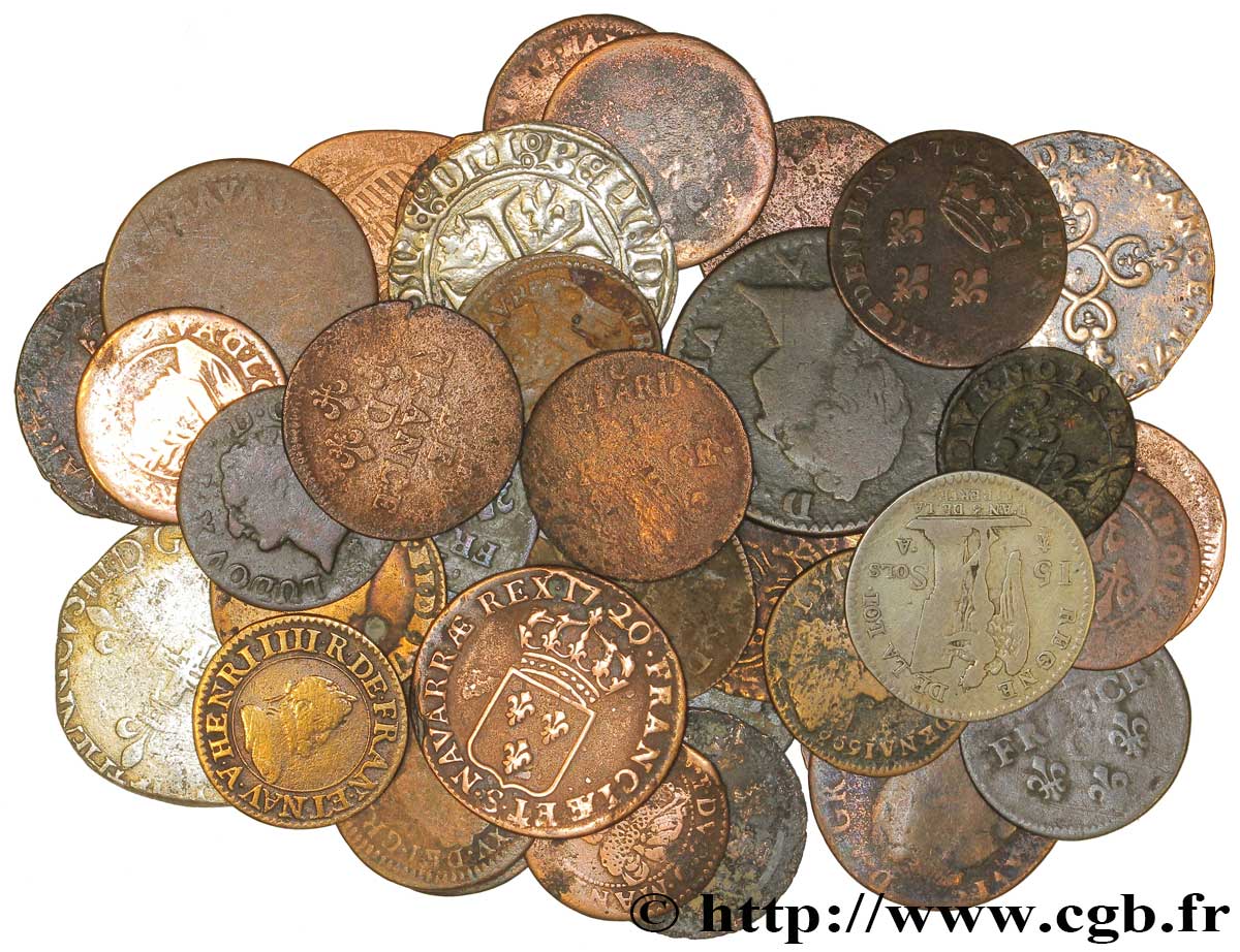 LOTTE Quarante monnaies royales, états et métaux divers n.d.  