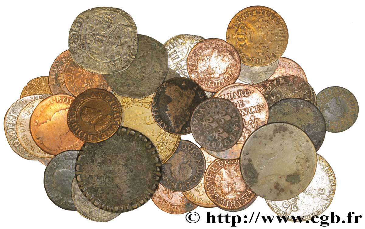 LOTS Quarante monnaies royales, états et métaux divers n.d.  
