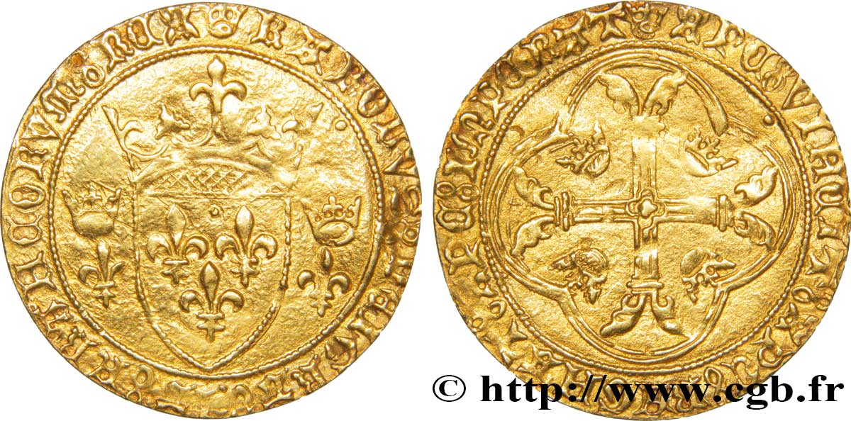 CHARLES VII LE VICTORIEUX Écu d or à la couronne ou écu neuf n.d. Montpellier TTB