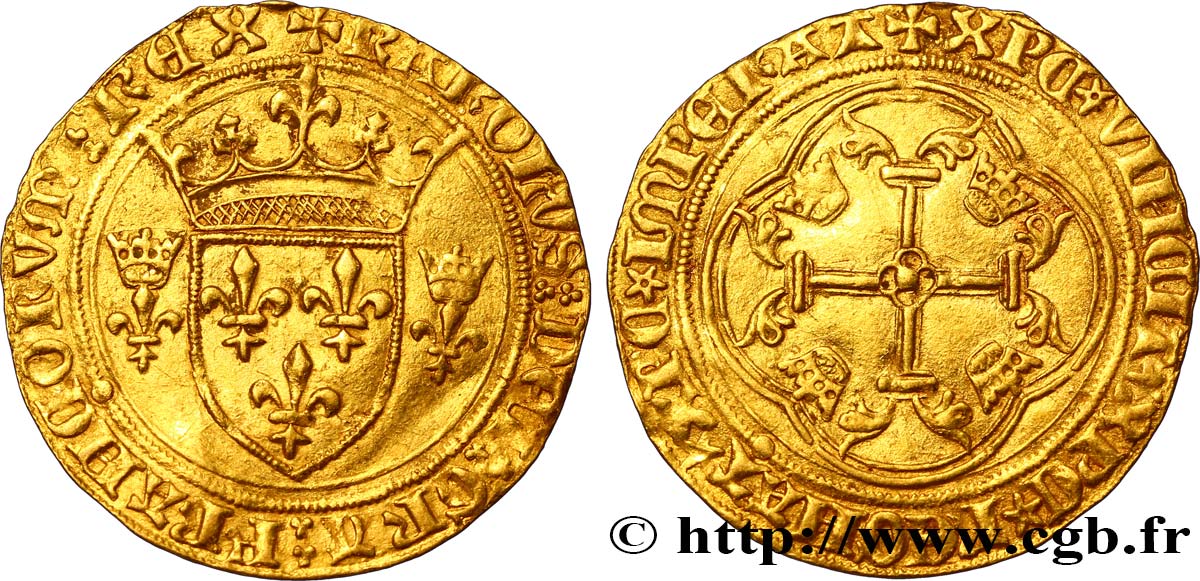 CHARLES VII  THE WELL SERVED  Écu d or à la couronne ou écu neuf 28/01/1436 Paris SPL/q.SPL