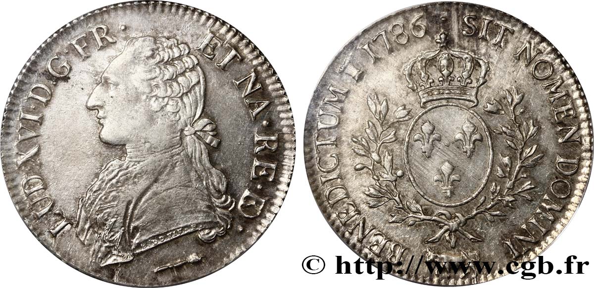 LOUIS XVI Écu aux branches d olivier 1786 Pau SUP