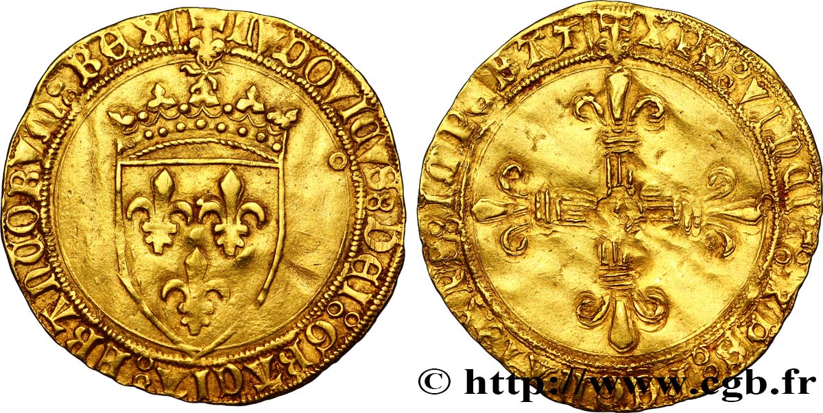LOUIS XII  Écu d or au soleil 25/04/1498 Poitiers BB/q.BB