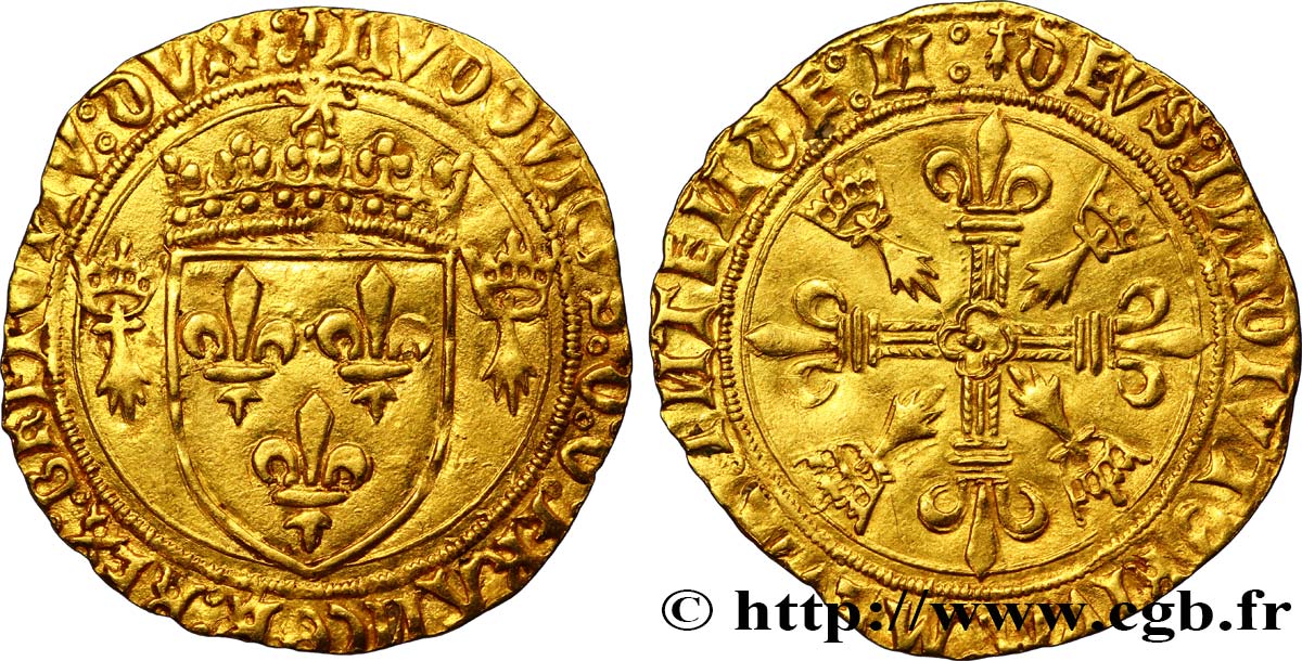 LOUIS XII  Écu d or au soleil de Bretagne 25/04/1498 Nantes AU