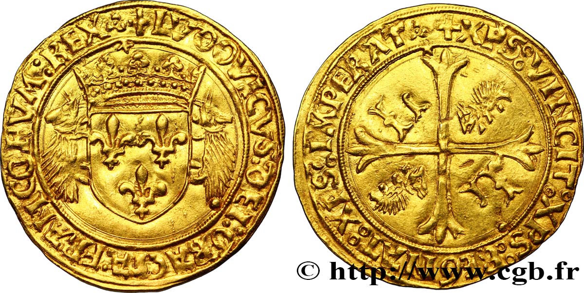 LOUIS XII  Écu d or aux porcs-épics 19/11/1507 Lyon EBC