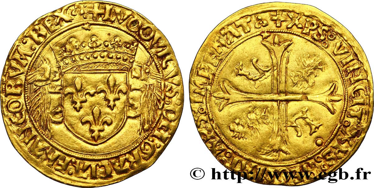 LOUIS XII  Écu d or aux porcs-épics 19/11/1507 Lyon EBC/MBC