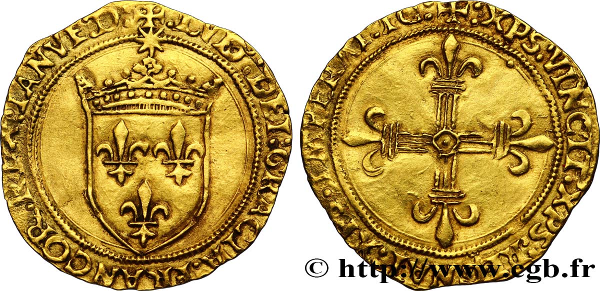 LOUIS XII LE PÈRE DU PEUPLE Écu d or au soleil c. 1507-1512 Gênes TTB+/SUP