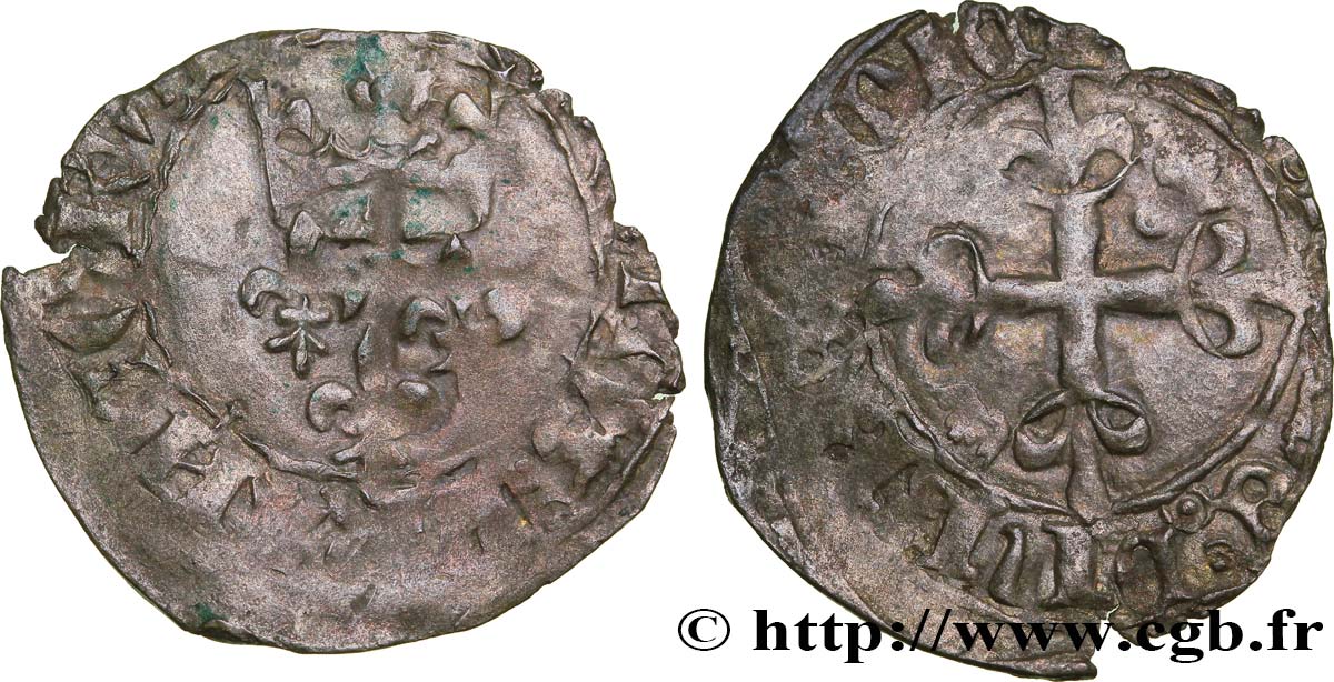 CHARLES, REGENCY - COINAGE WITH THE NAME OF CHARLES VI Gros dit  florette  n.d. s.l. fS/S