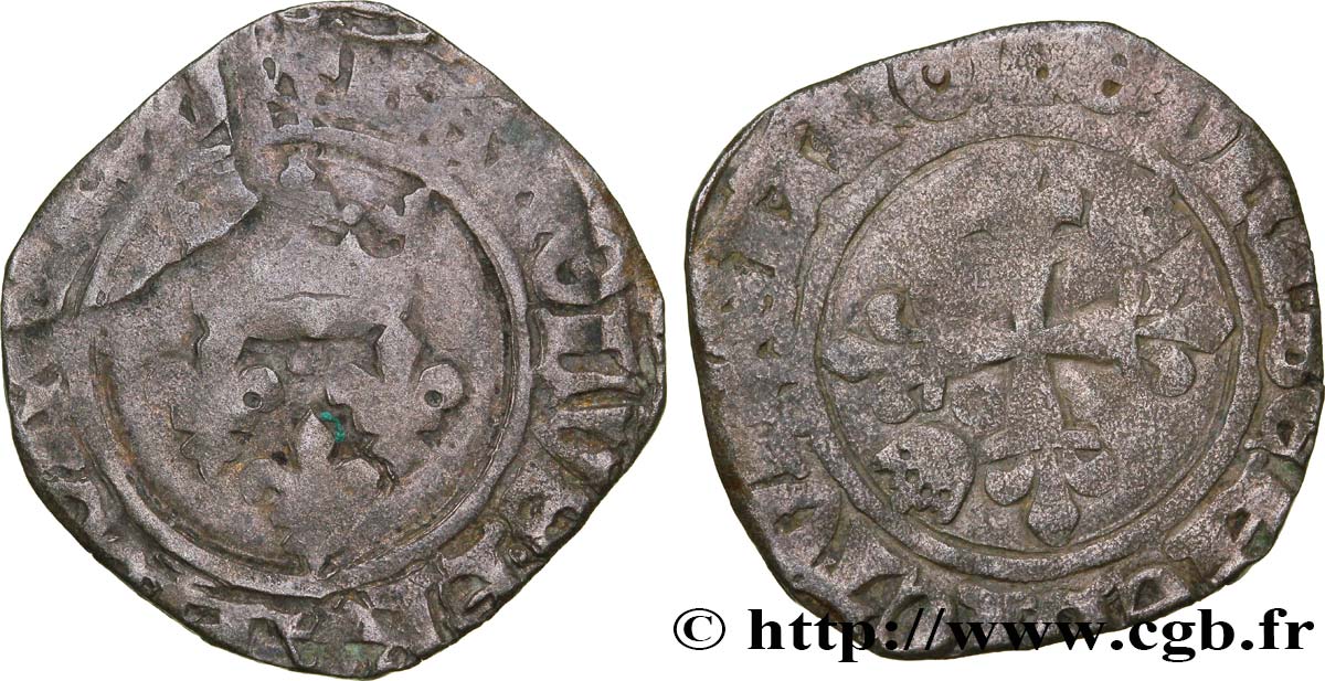 CHARLES, REGENCY - COINAGE WITH THE NAME OF CHARLES VI Gros dit  florette  n.d. s.l. S