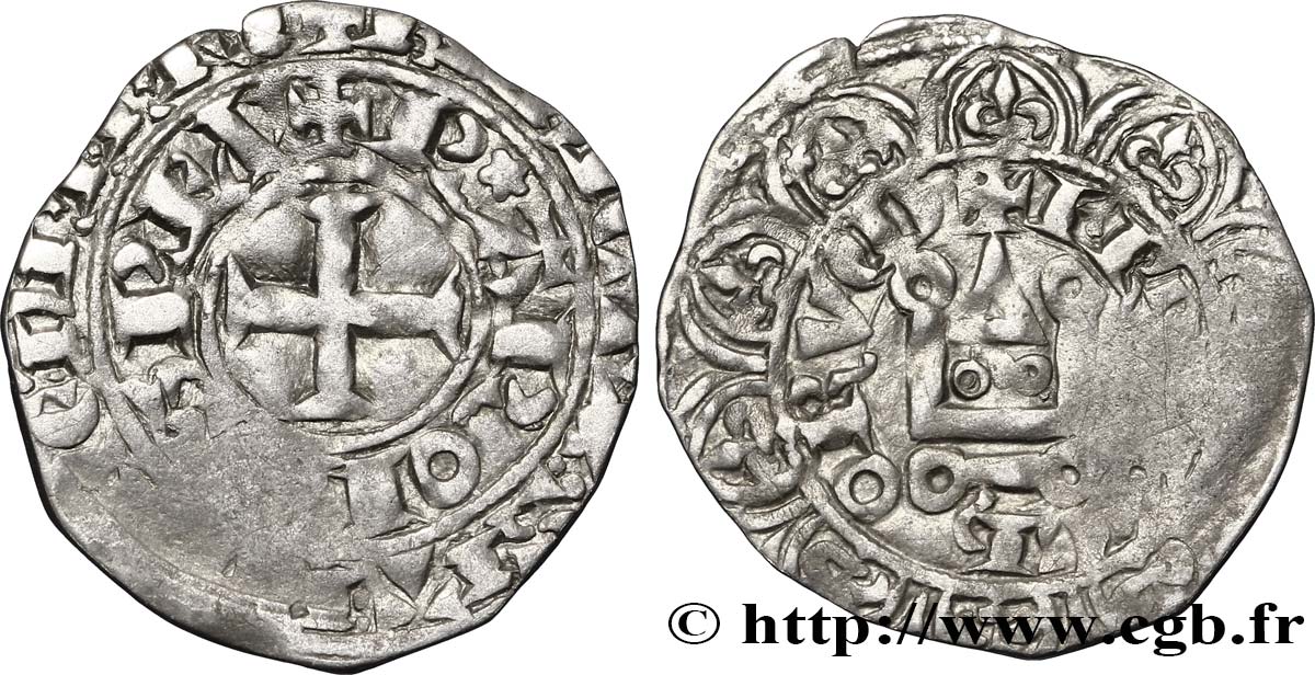 CHARLES IV  THE FAIR  Maille blanche n.d.  VF/XF