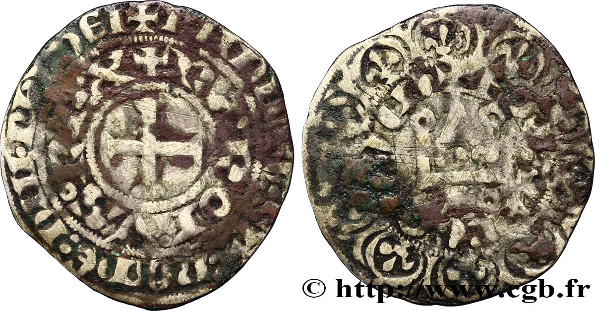 CHARLES IV LE BEL Maille blanche n.d. s.l. TB/B+