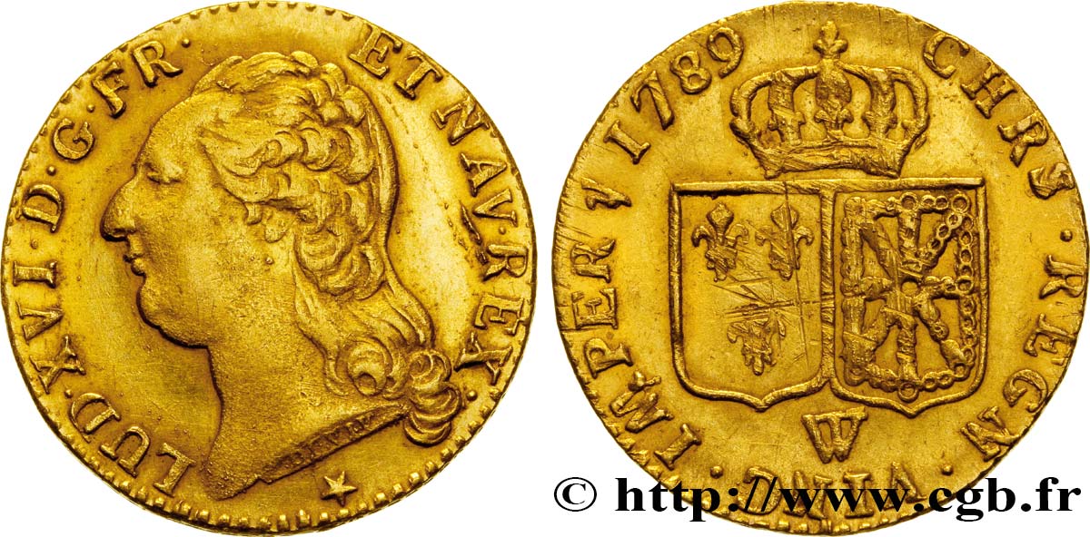 LOUIS XVI Louis d&nbsp;or aux écus accolés 1789 Lille AU