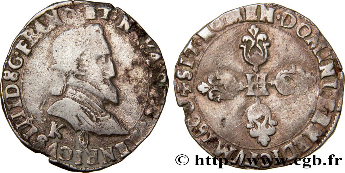 HENRI IV LE GRAND Demi-franc, 2e type de Bordeaux 160(0 ou 6) Bordeaux TB+