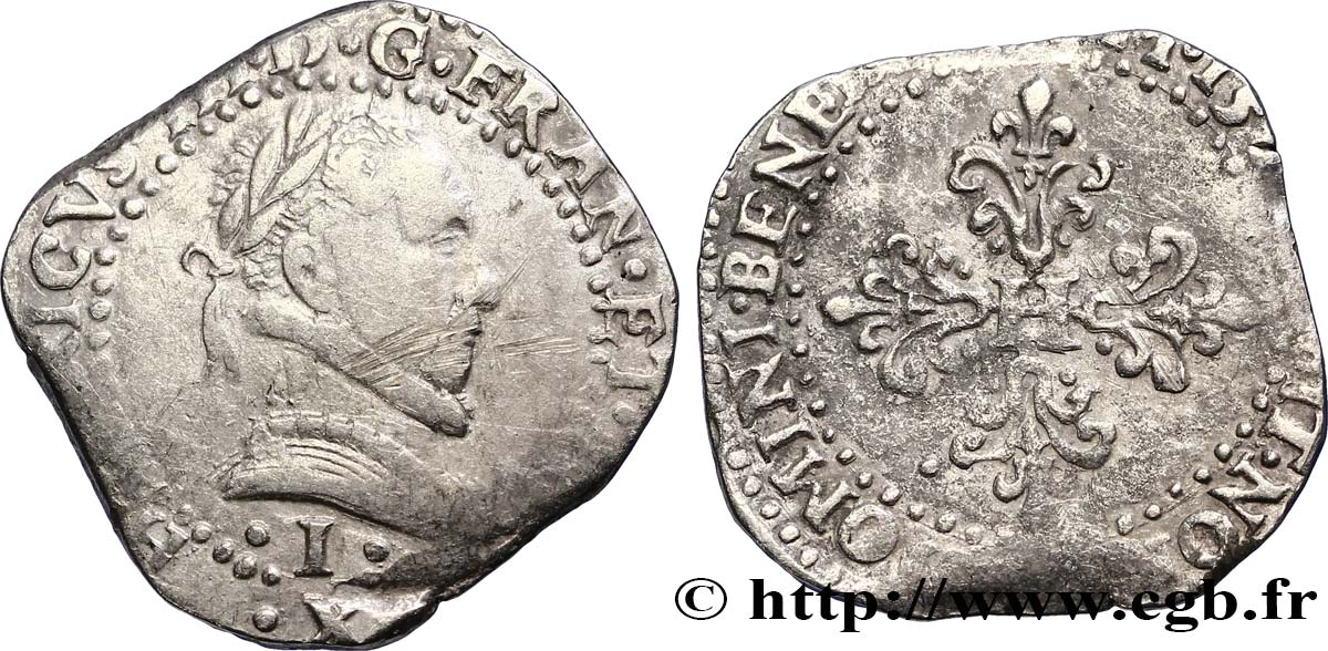 HENRI III Demi-franc au col plat 15[..] Limoges TB+