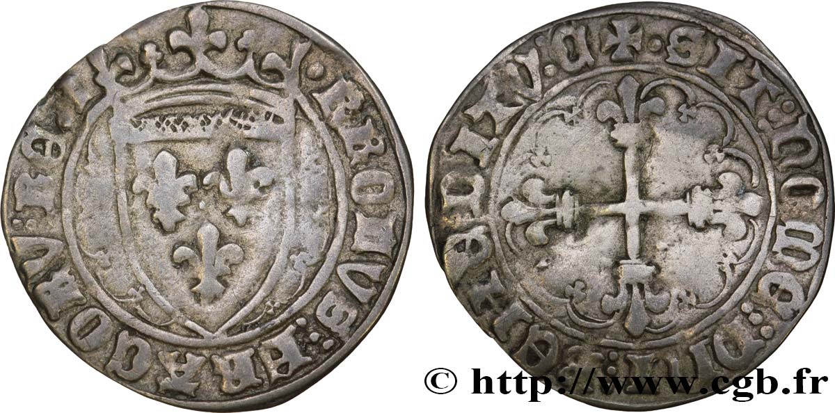 CHARLES VII LE BIEN SERVI / THE WELL-SERVED Blanc dentillé 05/04/1431 Chinon VF