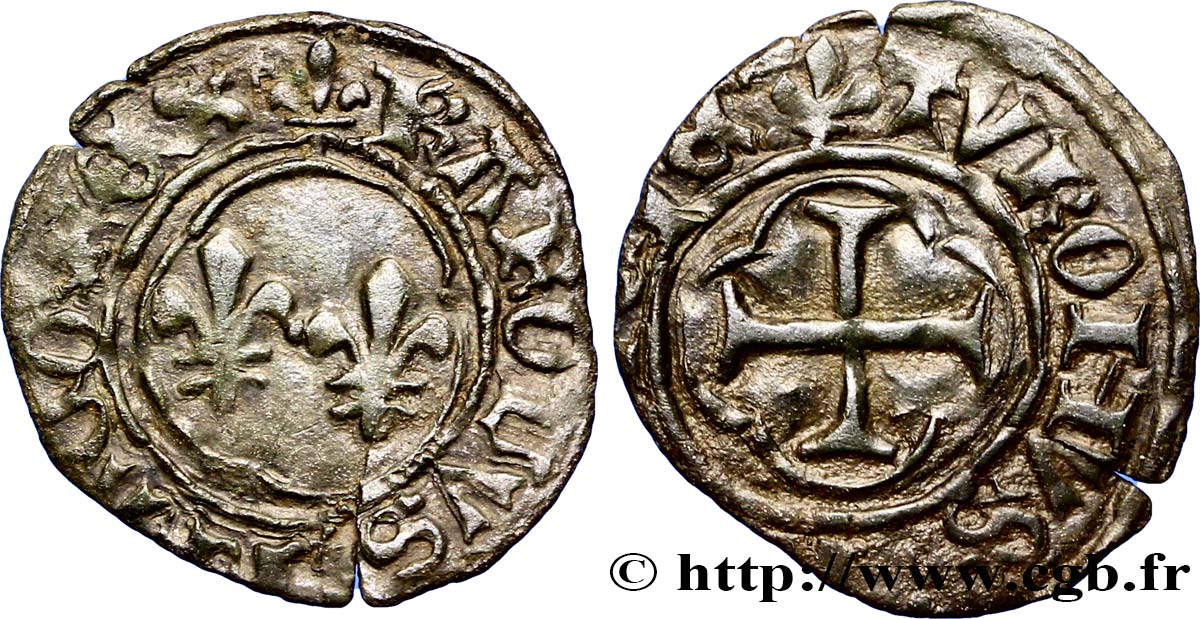 CHARLES VIII Denier tournois n.d.   BC