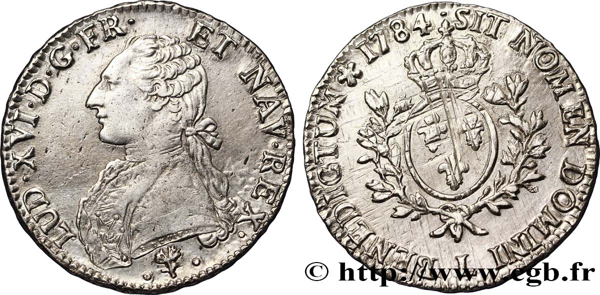 LOUIS XVI Écu aux branches d olivier 1784 Bayonne TTB